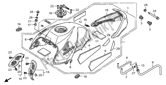 Todas las partes para Depósito De Combustible de Honda CB 1000 RA 2011
