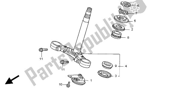 All parts for the Steering Stem of the Honda CBR 600F 1999