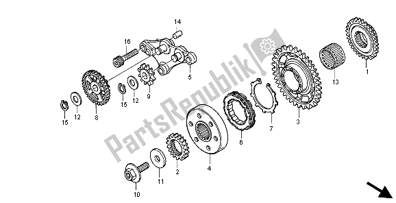 Todas as partes de Embreagem De Partida do Honda CRF 250X 2004