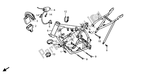 All parts for the Frame Body of the Honda CR 80 RB LW 2000