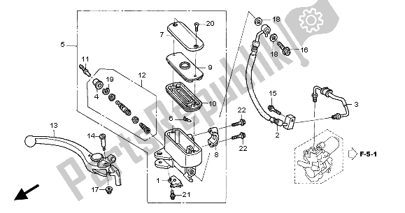 All parts for the Fr. Brake Master Cylinder of the Honda ST 1300A 2003