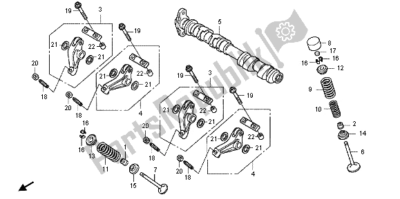 All parts for the Camshaft & Valve (front) of the Honda VFR 1200 FD 2012