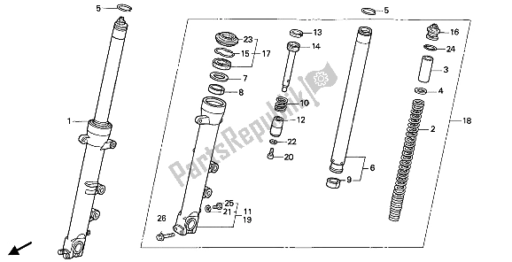 Tutte le parti per il Forcella Anteriore del Honda CBR 600F 1992