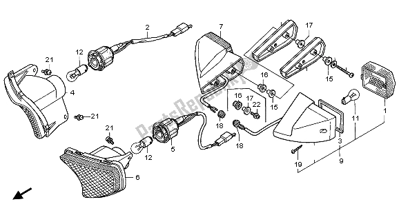 All parts for the Winker of the Honda CBR 1000F 1999