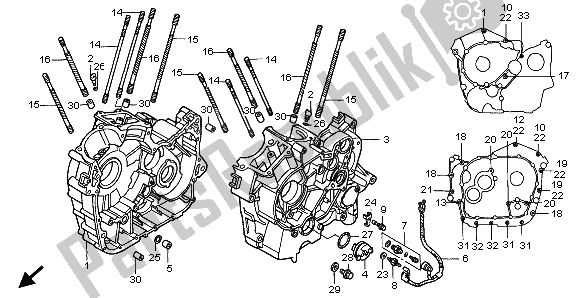 Alle onderdelen voor de Carter van de Honda VT 1100C3 1999