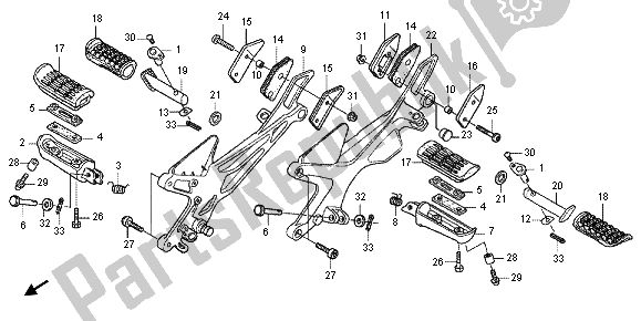Alle onderdelen voor de Stap van de Honda CBF 1000 FA 2012