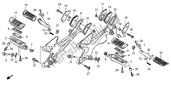 All parts for the Step of the Honda CBF 1000 FA 2012