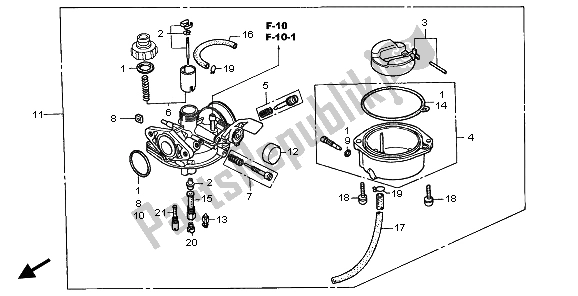 Toutes les pièces pour le Carburateur du Honda XR 70R 2000