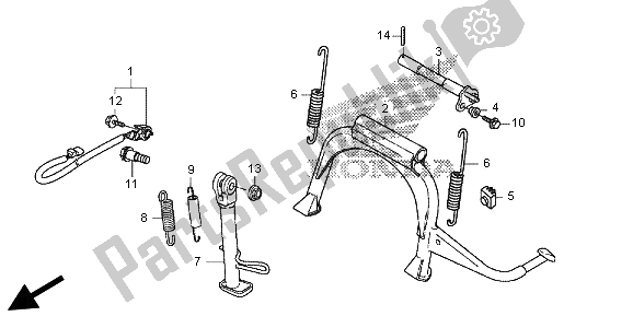 All parts for the Stand of the Honda SH 300A 2013