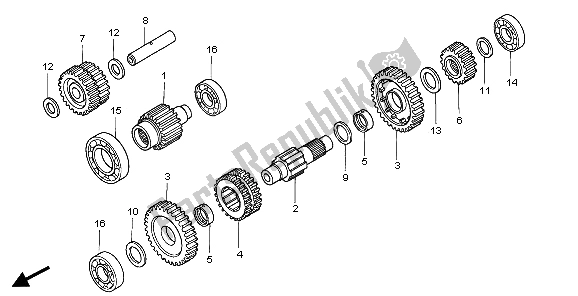 All parts for the Transmission of the Honda TRX 400 FA 2007