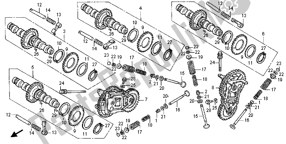 Toutes les pièces pour le Arbre à Cames Et Soupape du Honda RVF 400R 1996