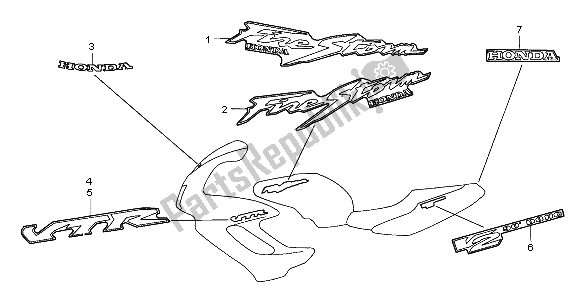 Wszystkie części do Znak Honda VTR 1000F 1998