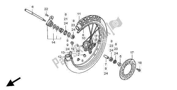 Todas las partes para Rueda Delantera de Honda NX 650 1997