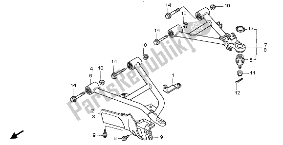 Toutes les pièces pour le Bras Avant du Honda TRX 400 FA Fourtrax Rancher AT 2004