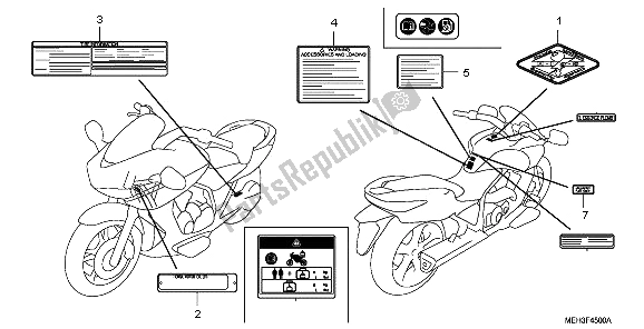 Todas las partes para Etiqueta De Precaución de Honda NSA 700A 2009