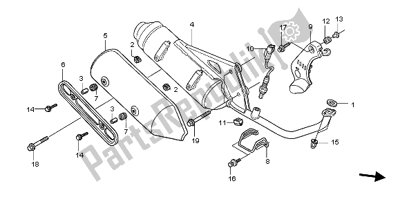 All parts for the Exhaust Muffler of the Honda SH 125R 2008