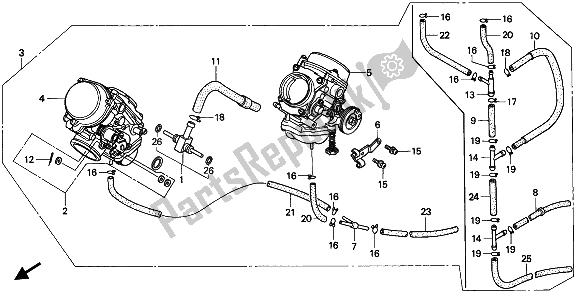 Tutte le parti per il Carburatore (assy.) del Honda XRV 750 Africa Twin 1994