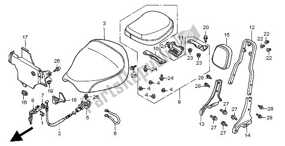 All parts for the Seat of the Honda GL 1500C 1998