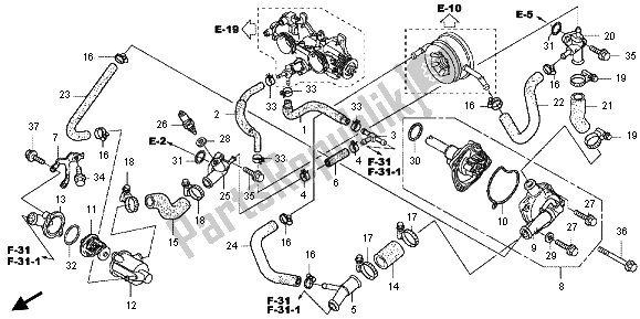 Todas las partes para Bomba De Agua de Honda FJS 600A 2012