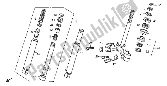 All parts for the Front Fork & Front Cushion of the Honda NPS 50 2005