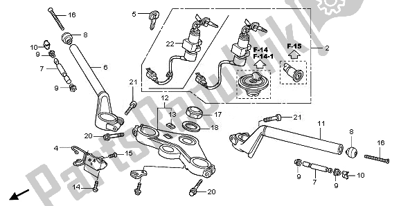 Alle onderdelen voor de Handvatpijp & Hoogste Brug van de Honda CBR 125 RW 2008