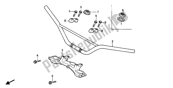 Todas las partes para Manejar Tubo Y Puente Superior de Honda CR 80R2 1985