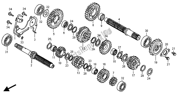 All parts for the Transmission of the Honda VT 750C2 2000