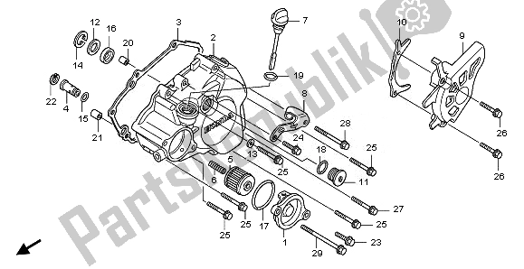 All parts for the L. Crankcase Cover of the Honda CRF 150 RB LW 2008