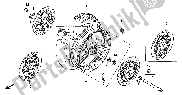 Toutes les pièces pour le Roue Avant du Honda CBR 1100 XX 2003