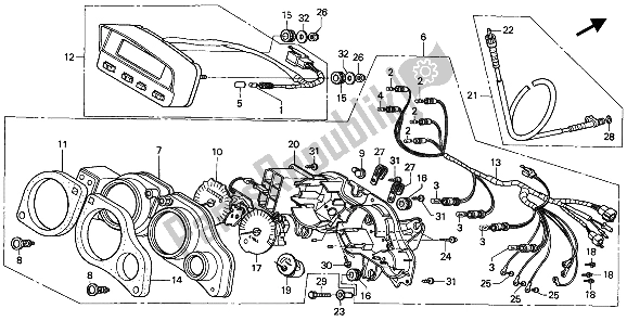 Tutte le parti per il Metro (kmh) del Honda XRV 750 Africa Twin 1994