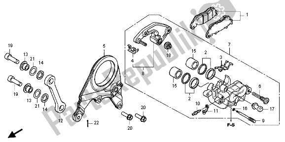 Todas las partes para Pinza De Freno Trasero de Honda VFR 800X 2013