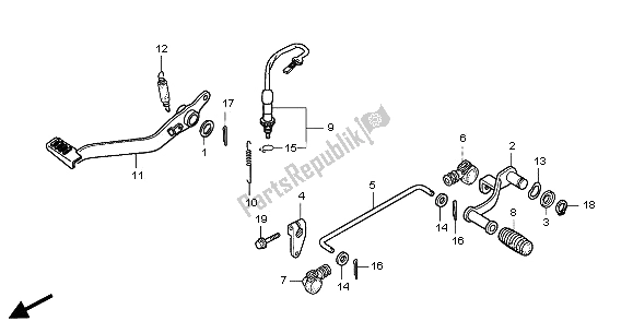 Todas as partes de Pedal do Honda CBR 125 RS 2005