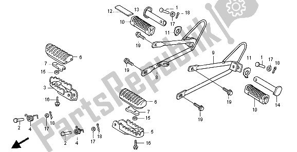 Tutte le parti per il Passo del Honda XR 125L 2004