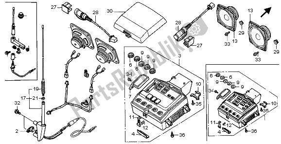 Tutte le parti per il Radiocassetta del Honda GL 1500A 1995