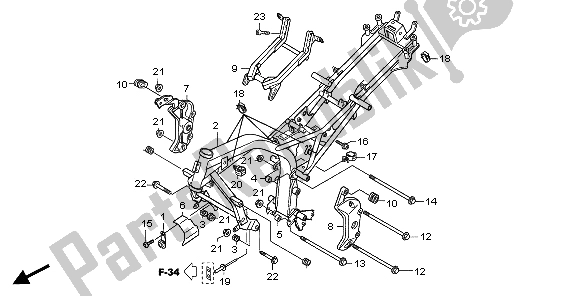 All parts for the Frame Body of the Honda CBF 600 NA 2007