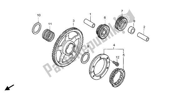 All parts for the Starting Clutch of the Honda TRX 400 EX Sportrax 2002