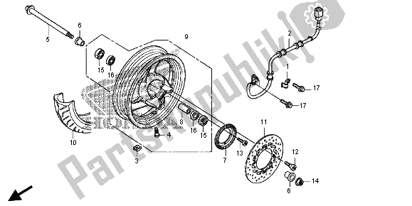 Todas as partes de Roda Da Frente do Honda FES 125A 2012