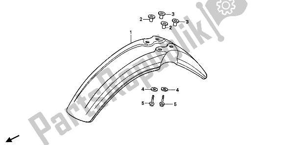 All parts for the Front Fender of the Honda XR 600R 1985