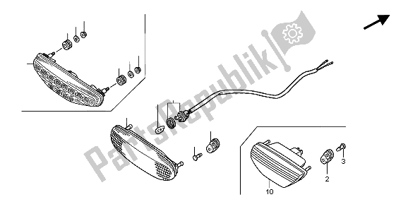 All parts for the Taillight of the Honda TRX 300 EX Sportrax 2007