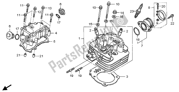 All parts for the Cylinder Head of the Honda TRX 400 FA Fourtrax Rancher AT 2006