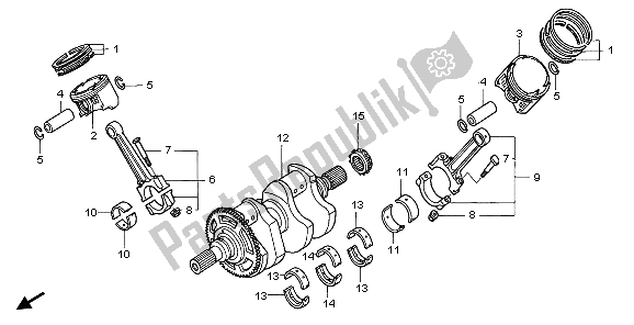 Todas las partes para Cigüeñal Y Pistón de Honda ST 1300 2007