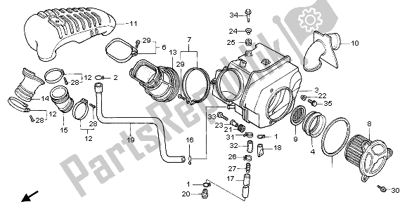 All parts for the Air Cleaner of the Honda XL 600V Transalp 1995