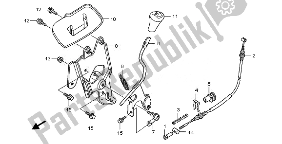 All parts for the Select Lever of the Honda TRX 420 FA Fourtrax Rancher AT 2011