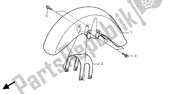 Toutes les pièces pour le Garde-boue Avant du Honda VT 125C 2004