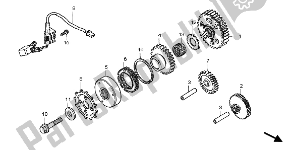 Toutes les pièces pour le Un Générateur De Pulsion du Honda VFR 800 2002