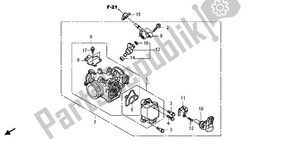 Todas las partes para Cuerpo Del Acelerador de Honda CBR 125 RS 2013