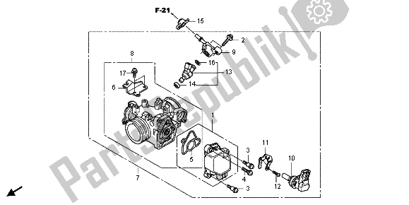 Toutes les pièces pour le Corps De Papillon du Honda CBR 125 RS 2013