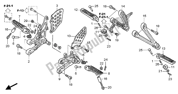 All parts for the Step of the Honda CBR 1000 RR 2005