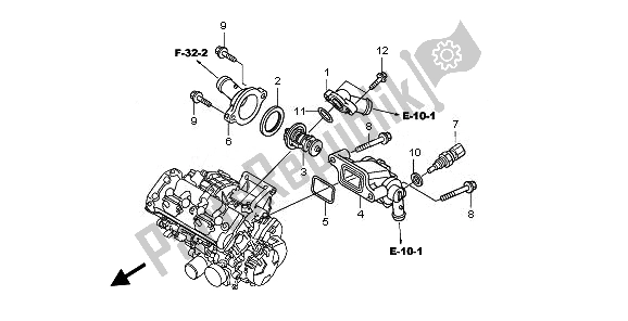All parts for the Thermostat of the Honda CBF 600 NA 2008