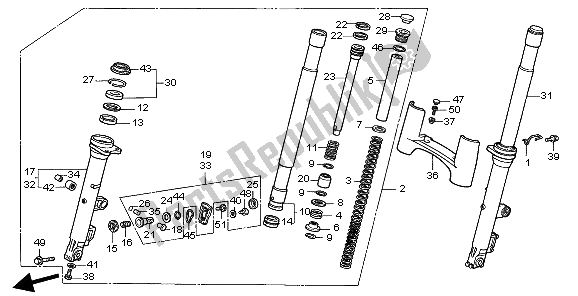 Tutte le parti per il Forcella Anteriore del Honda GL 1500 SE 1998